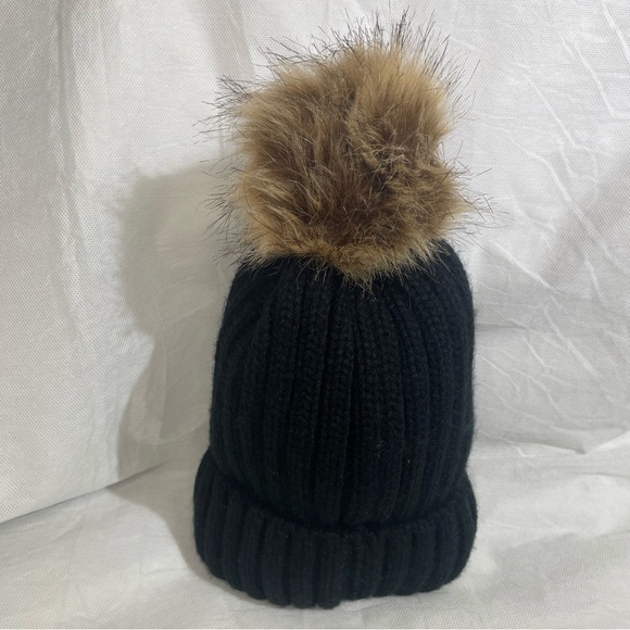 NWT Apollo Simplicity George Dickel Beanie Womens OSFM Black Pom Poof Whisky - Picture 2 of 11